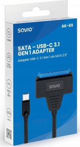 Kabel USB Savio AK-69 Adapter USB-C 3.1 Gen 1 do dysków 2.5" 2