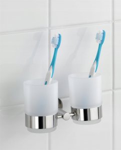 Wenko Kubki na szczoteczki BOSIO naścienne, kolor srebrny 2
