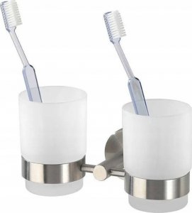 Wenko Kubki na szczoteczki BOSIO naścienne, kolor srebrny 3