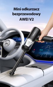 Odkurzacz ręczny Awei AWEI Mini odkurzacz V2 bezprzewodowy ze wskaźnikiem kurzu czarny/black 4