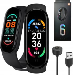 Smartband ZeeTech SMARTWATCH ZEGAREK M6 OPASKA SPORTOWA MĘSKA DAMSKA KROKI PULS POWIADOMIENIA 1