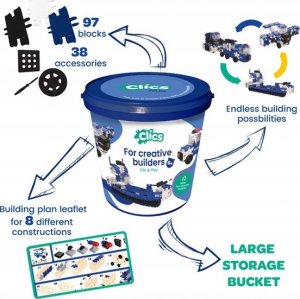 Klocki konstrukcyjne 8w1 Wiaderko Policja 2