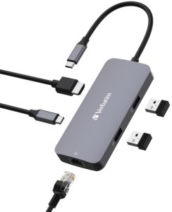 Stacja/replikator Verbatim Wieloportowy koncentrator USB-C Pro CMH-05 (HDMI | RJ45 | 2 x USB-A | USB-C PD) 3