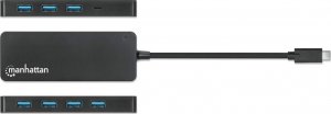 HUB USB Manhattan Manhattan 168410 huby i koncentratory USB Type-C 5000 Mbit/s Czarny 4