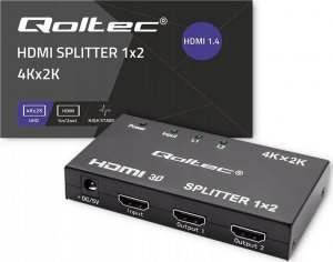 Qoltec Aktywny rozdzielacz Splitter 2 x HDMI 4K x 2K | 3.4Gb/s 7