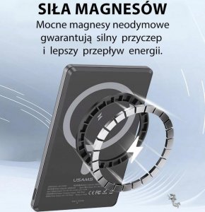 Powerbank Usams Powerbank indukcyjny 5000mAh MagSafe Fast Charging PD 20W Szary 7