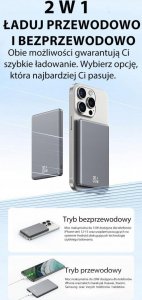 Powerbank Usams Powerbank indukcyjny 5000mAh MagSafe Fast Charging PD 20W Szary 8