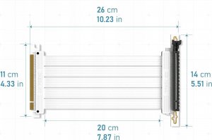 EZDIY-FAB Kabel Biała Taśma Riser EZDIY-FAB PCIe 4.0 X16 20cm 4