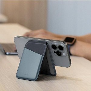 Uniq UNIQ Lyden DS magnetic RFID wallet and phone stand beige-green/ivory-lichen green 4