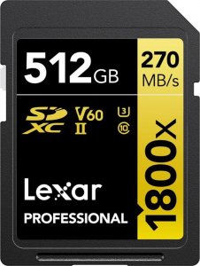 Karta Lexar Lexar SDXC 512GB Professional 1800x UHS-II U3 ( 180/270 MB/s ) 1