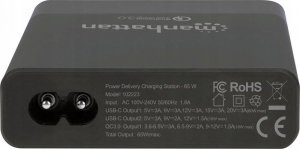 Adapter USB Manhattan USB stacja ładowania Power Delivery Charging Station - 65W czarny 2