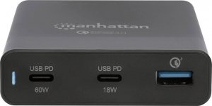 Adapter USB Manhattan USB stacja ładowania Power Delivery Charging Station - 65W czarny 3