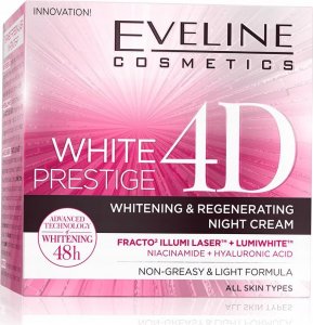 Eveline White Prestige 4D Whitening Krem na Noc Wybielająco-Regenerujący 4D z Laserowym Efektem Rewitalizacji 50ml 1