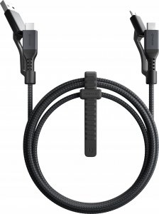 Kabel USB Nomad USB-A + USB-C - microUSB + USB-C 1.5 m Czarny (NM01326885) 1