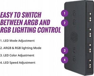 Kontroler Cooler Master Kontroler LED ARGB RGB Cooler Master 4 Porty 3-pin Zasilanie SATA 8