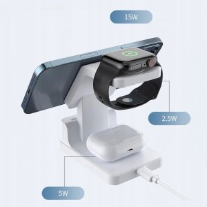 Ładowarka Slayo ŁADOWARKA INDUKCYJNA Qi DO MAGSAFE NA IPHONE 12 13 14 15 / AIRPODS / WATCH 3