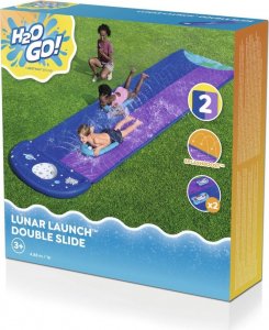 1life Podwójny Ślizg wodny Lunar Launch dla dzieci 3+ BESTWAY Tor 488cm + 2 dmuchane poduszki Rakiety + Natrysk + Mini Brodzik 3