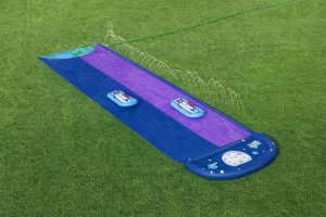 1life Podwójny Ślizg wodny Lunar Launch dla dzieci 3+ BESTWAY Tor 488cm + 2 dmuchane poduszki Rakiety + Natrysk + Mini Brodzik 4