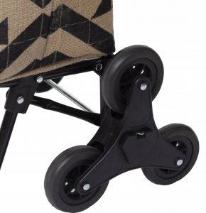 5five Wózek na zakupy na kółkach, jutowa torba, 33 l 3