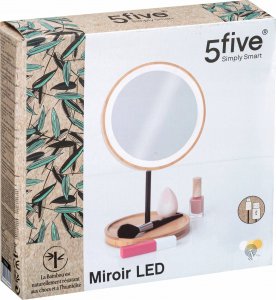 Lusterko kosmetyczne 5five Lusterko kosmetyczne LED, okrągłe, bambus 3