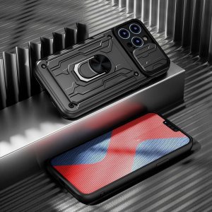 Etui na tablet Alogy Etui pancerne Alogy Camshield Stand Ring Wallet z osłonką na aparat i miejscem na karty do Apple iPhone 14 Pro czarne 12