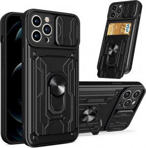 Etui na tablet Alogy Etui pancerne Alogy Camshield Stand Ring Wallet z osłonką na aparat i miejscem na karty do Apple iPhone 14 Pro czarne 15