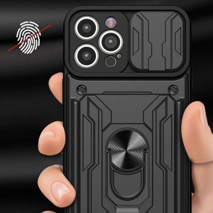 Etui na tablet Alogy Etui pancerne Alogy Camshield Stand Ring Wallet z osłonką na aparat i miejscem na karty do Apple iPhone 14 Pro czarne 3