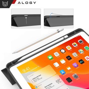 Etui na tablet Alogy Etui do Apple iPad 10.2 9 gen 8/7 2021/2020/2019 Smart Pencil Case TPU obudowa na tablet Czarne 13