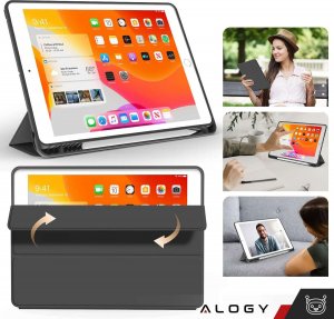 Etui na tablet Alogy Etui do Apple iPad 10.2 9 gen 8/7 2021/2020/2019 Smart Pencil Case TPU obudowa na tablet Czarne 3