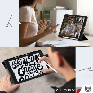 Etui na tablet Alogy Etui do Apple iPad 10.2 9 gen 8/7 2021/2020/2019 Smart Pencil Case TPU obudowa na tablet Czarne 7