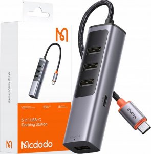 Adapter USB Mcdodo MCDODO PRZEJŚCIÓWKA ADAPTER HUB USB-C ROZDZIELACZ ROZGAŁĘŹNIK 4X USB-A 3.0 1