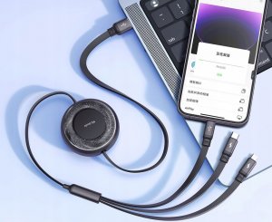 Ładowarka Mcdodo MCDODO KABEL USB 3W1 ZWIJANY SZYBKIE ŁADOWANIE USB-C LIGHTNING MICRO 66W 3