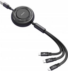 Ładowarka Mcdodo MCDODO KABEL USB 3W1 ZWIJANY SZYBKIE ŁADOWANIE USB-C LIGHTNING MICRO 66W 9