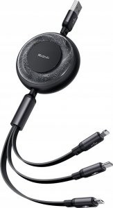 Ładowarka Mcdodo MCDODO KABEL USB 3W1 ZWIJANY SZYBKIE ŁADOWANIE USB-C LIGHTNING MICRO 66W 10