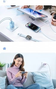Ładowarka Mcdodo MCDODO ŁADOWARKA KABEL USB-C LIGHTNING DO IPHONE 12 13 14 PRO 1M NIEBIESKI 9