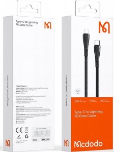 Ładowarka Mcdodo MCDODO KABEL USB-C LIGHTNING SZYBKIE ŁADOWANIE 36W 1M DO IPHONE 11 12 13 14 12