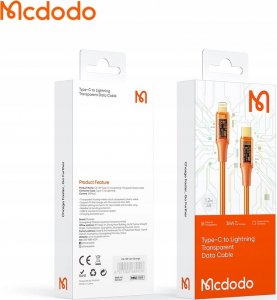 Kabel USB Mcdodo USB-C - Lightning 1 m Pomarańczowy 10