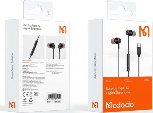 Słuchawki Mcdodo MCDODO SŁUCHAWKI Z MIKROFONEM DOKANAŁOWE USB-C DAC, CZARNE 15