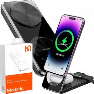 Ładowarka Mcdodo STACJA DOKUJĄCA 3W1 QI DO IPHONE, AIRPODS, WATCH, CZARNA, MCDODO 1