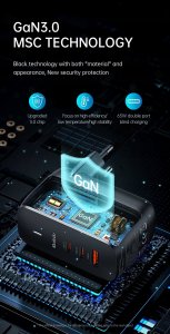 Ładowarka Mcdodo UNIWERSALNA ŁADOWARKA DO TELEFONU, LAPTOPA, GAN 3.0, USB-C, PD, USB-A, 65W, MCDODO 4