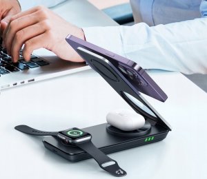 Ładowarka Mcdodo STACJA DOKUJĄCA 3W1 QI DO IPHONE, AIRPODS, WATCH, BIAŁA, MCDODO 11