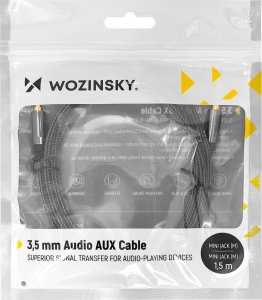 Kabel Wozinsky Jack 3.5mm - Jack 3.5mm 1.5m czarny (5907769307454) 10