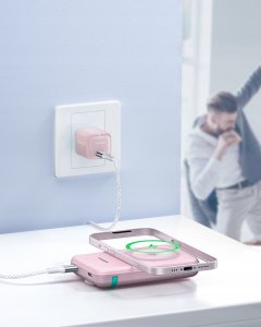 Powerbank Innostyle INNOSTYLE POWERDUO 2W1 SZYBKI POWERBANK INDUKCYJNY DO MAGSAFE WATCH 10000MAH RÓŻOWY 4