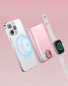 Powerbank Innostyle INNOSTYLE POWERDUO 2W1 SZYBKI POWERBANK INDUKCYJNY DO MAGSAFE WATCH 10000MAH RÓŻOWY 10