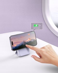 Powerbank Innostyle INNOSTYLE POWERMAG 2W1 SZYBKI POWERBANK INDUKCYJNY DO MAGSAFE 10000MAH STOJAK FIOLETOWY 11