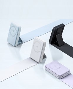 Powerbank Innostyle INNOSTYLE POWERMAG 2W1 SZYBKI POWERBANK INDUKCYJNY DO MAGSAFE 10000MAH STOJAK FIOLETOWY 2