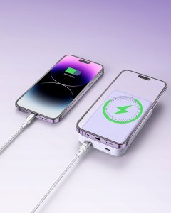 Powerbank Innostyle INNOSTYLE POWERMAG 2W1 SZYBKI POWERBANK INDUKCYJNY DO MAGSAFE 10000MAH STOJAK FIOLETOWY 7