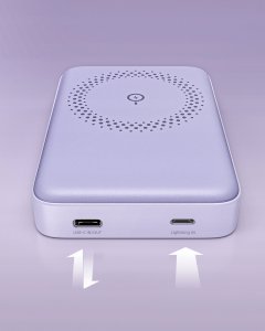 Powerbank Innostyle INNOSTYLE POWERMAG 2W1 SZYBKI POWERBANK INDUKCYJNY DO MAGSAFE 10000MAH STOJAK FIOLETOWY 9