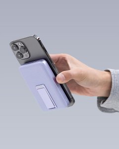 Powerbank Innostyle INNOSTYLE POWERSWITCH SZYBKI POWERBANK INDUKCYJNY DO MAGSAFE 10000MAH STOJAK FIOLETOWY 9