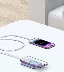 Powerbank Innostyle INNOSTYLE POWERSWITCH SZYBKI POWERBANK INDUKCYJNY DO MAGSAFE 10000MAH STOJAK FIOLETOWY 10